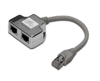 Digitus CAT 5e, 2x 1: 1, propojovací adaptér, stíněný 2x RJ45-zásuvka na 1x RJ45-Plug, délka 0,19 m