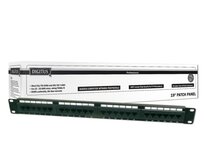 DIGITUS CAT 5e patch panel, nestíněný, 24 portů RJ45, 8P8C, LSA, 1U, do  stojanu, černý, 482x44x109