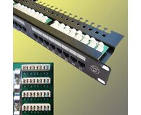 Opticord UTP Patch panel 24 port Cat.5E Black L type