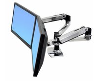 ERGOTRONLX SIDE BY SIDE DUAL ARM, Polished Aluminum, stojan stolní pro 2LCD max 24"