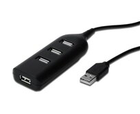 Digitus USB 2.0 hub, 4-porty, černý bez napájecího zdroje