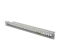 Digitus Modular Patch Panel, stíněný 24 portů, blank, 1U, montáž do stojanu, šedá RAL 7035