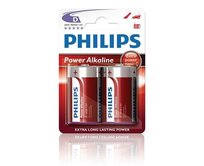 Philips baterie D PowerLife, alkalická - 2ks