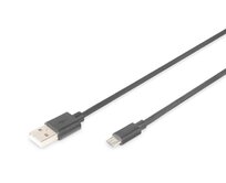 Digitus USB 2.0 kabel USB A samec na USB micro B samec, 2x stíněný, Měď, 1m