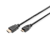 Digitus HDMI 1.3 / 1.2 (C to A) připojovací kabel 2 m, pozl. kontakty, Ultra HD 24p 