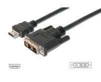 Digitus HDMI/A na DVI připojovací kabel, 2x stíněný, 2M , černý