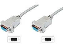 Digitus připojovací kabel nullmodem DB9 F/F 3m, béžový