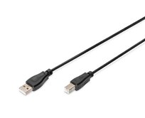 Digitus USB kabel A/samec na B/samec, 2x stíněný, černý, 1,8m