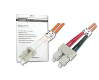 DIGITUS Fiber Optic Patch Cord, LC to SC, Multimode 50/125 µ, Duplex Length 1m  OM2