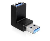 DeLock adaptér USB 3.0 samec - USB 3.0 samice pod úhelem 90° vertikálně