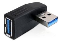 DeLock adaptér USB 3.0 samec - USB 3.0 samice pod úhelem 90° horizontálně