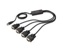 Digitus Adaptér USB na sériový port, RS232 4 x RS232, typ kabelu, Čipset: FT4232H, 1,5 m