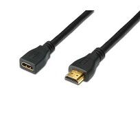 Digitus HDMI High Speed s Ethernetem prodlužovací kabel, typ A, M / F, 2,0 m,  HDMI 1.4, UL, bl, zlacené kontakty