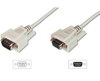 Digitus sériový kabel prodlužovací DB9 M/F 5m, lisovaný, šedý