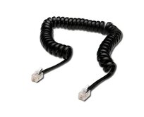 Digitus kabel RJ10 pro telefonní sluchátko, kroucený, černý, délka 2 metry