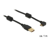 Delock kabel USB 2.0 A samec > USB micro B samec, pravoúhlý 270°, 1m