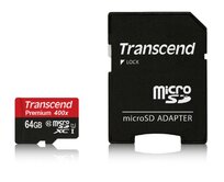 Transcend 64GB microSDXC UHS-I 400x Premium (Class 10) paměťová karta (s adaptérem)