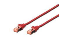 Digitus Patch Cable, S-FTP, CAT 6, AWG 27/7, LSOH, Měď, červený 3m