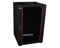 19' OCRACK OCC-18U-6SBK rozvaděč nástěnný 18U/600mm celoskleněné dveře - černý