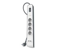 Belkin přepěťová ochrana BSV401 - 4-zásuvka, 2xUSB/2.4A, 2m