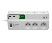 APC Essential SurgeArrest 6 outlets with 5V, 2.4A 2 port USB charger, 230V Czech