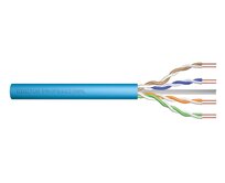 DIGITUS Instalační kabel CAT 6A U-UTP, 500 MHz Eca (EN 50575), AWG 23/1, 500 m buben, simplex, barva modrá