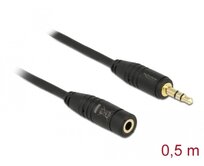 Delock Stereo Jack Extension Cable 3.5 mm 3 pin male > female 0.5 m black