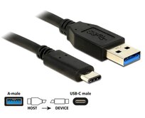 Delock Kabel SuperSpeed USB 10 Gbps (USB 3.1, Gen 2) Typ A samec > USB Type-C™ samec 1 m černý