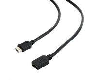 GEMBIRD Kabel HDMI-HDMI 3m, 1.4, M/F stíněný, zlacené kontakty, prodlužovací, černý
