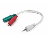 GEMBIRD Kabel rozdvojka jack 3,5mm (4 pólový) na 2x3,5mm M/F, 20cm, audio