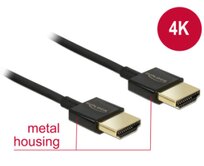 Delock Kabel High Speed HDMI s Ethernetem - HDMI-A samec > HDMI-A samec 3D 4K 1,5 m Slim Premium