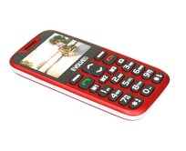 EVOLVEO EasyPhone XD, mobilní telefon pro seniory s nabíjecím stojánkem, červený