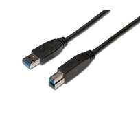 Digitus Připojovací kabel USB 3.0, typ A - B M / M, 1,8 m, kompatibilní s USB 3.0, bl