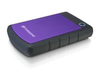 TRANSCEND 4TB StoreJet 25H3P, 2.5”, USB 3.0 (3.1 Gen 1) Externí Anti-Shock disk, tenký profil, černo/fialový