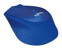 Logitech myš Wireless M330 Silent Plus, optická, bezdrátová, 3 tlačítka, modrá, 1000dpi