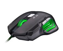 C-TECH herní myš Akantha (GM-01G), herní, zelené podsvícení, 2400DPI, USB