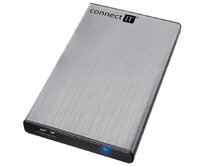 CONNECT IT externí box LITE pro HDD 2,5" SATA, USB 3.0 stříbrný