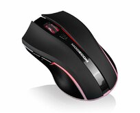 Modecom MC-WRM1 herní bezdrátová optická myš, 5 tlačítek, 1600 DPI, USB nano 2,4 GHz, červené podsvícení, černá