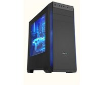 EVOLVEO T3, case ATX, 2x USB2.0 / 1x USB3.0 , 3x 120mm (modrý), černý s modrým podsvícením