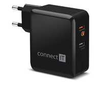 CONNECT IT QUICK CHARGE 3.0 nabíjecí adaptér 2x USB (3,4A), QC 3.0, černý