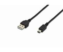 Digitus Připojovací kabel USB 2.0, typ A - mini B (5pin) M/M, 1,8 m, USB 2.0, bl