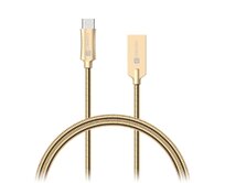 CONNECT IT Wirez Steel Knight USB-C (Type C) - USB-A, metallic gold, 2,1A, 1 m