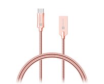 CONNECT IT Wirez Steel Knight USB-C (Type C) - USB-A, metallic rose-gold, 2,1A, 1 m