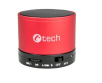 C-TECH reproduktor SPK-04R, bluetooth, handsfree, čtečka micro SD karet/přehrávač, FM rádio, červený