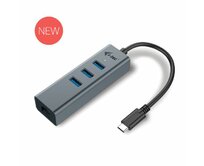 i-Tec USB-C 3.1 HUB 3port Metal + Gigabit Ethernet adaptér, 1x USB na RJ-45 