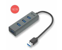 i-Tec  USB 3.0 Metal pasivní 4 portový HUB bez napájecího adaptéru 