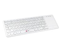 C-TECH klávesnice WLTK-01, bezdrátová klávesnice s touchpadem, bílá, USB,CZ/SK