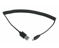 CABLEXPERT Kabel USB A Male/Micro USB Male 2.0, 1,8m, Black, kroucený