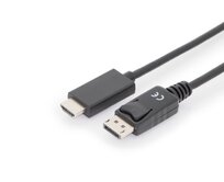 Digitus kabelový adaptér DisplayPort, DP - HDMI typu A, M / M, 2,0 m, s blokováním, DP 1.2_HDMI 2.0, 4K / 60Hz, CE, bl