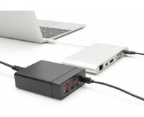 Digitus 4-portová USB nabíječka, 72 W, 1xUSB-C (PD), 5,9,15,20V / 3A, 3x USB-A 5V / 2,4A, černá